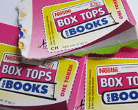 Box Tops are a booster club fundraising idea that supports education with the purchase of household goods.