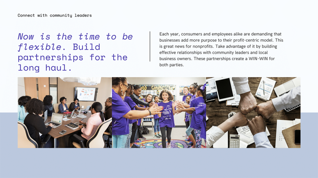 Build partnerships for the long haul.