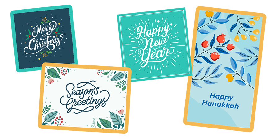 A collection of holiday eCards that you might sell as a kids’ fundraiser