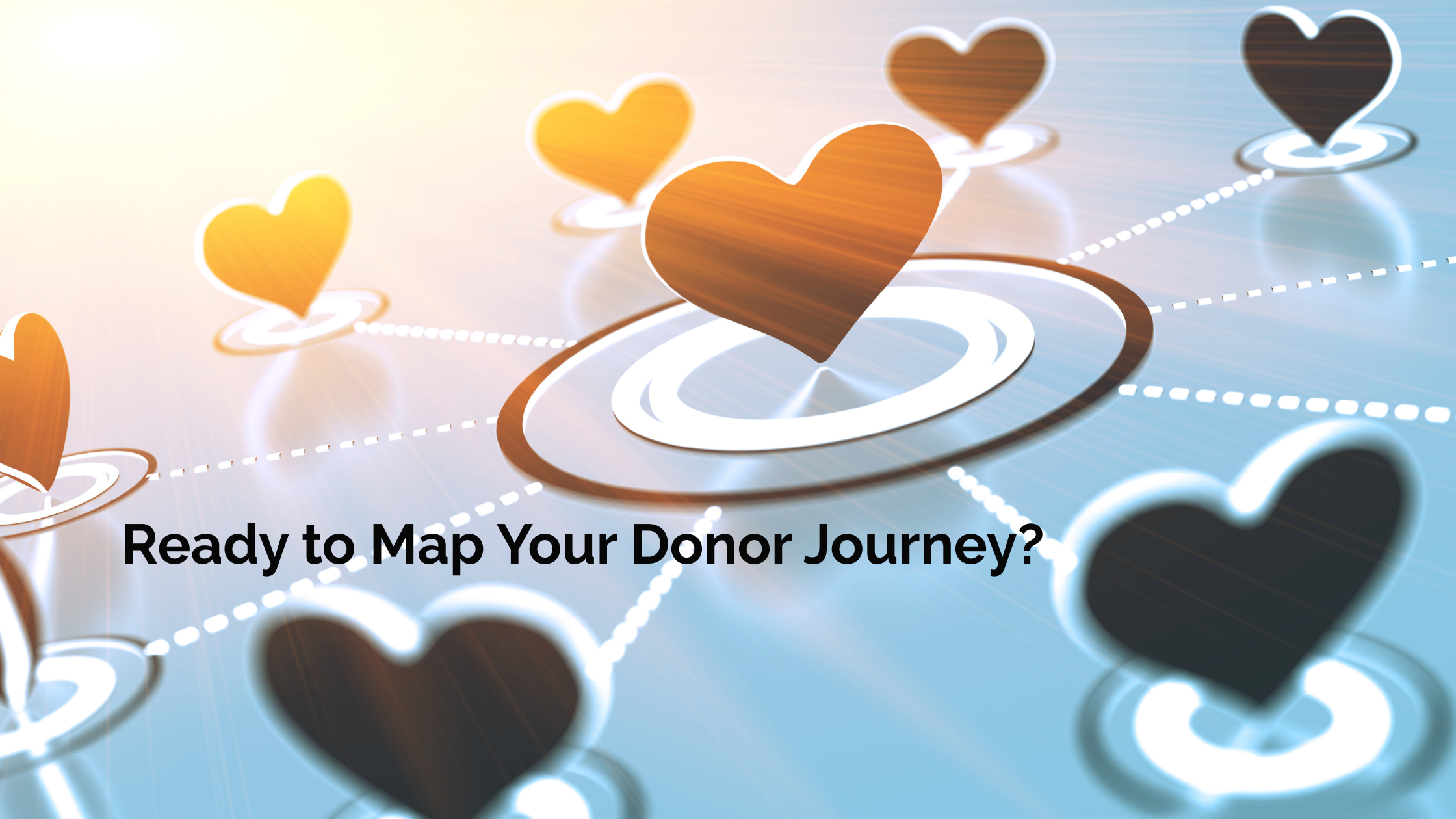 Heart on a network illustrating a donor journey