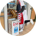 Woman in shoe costume