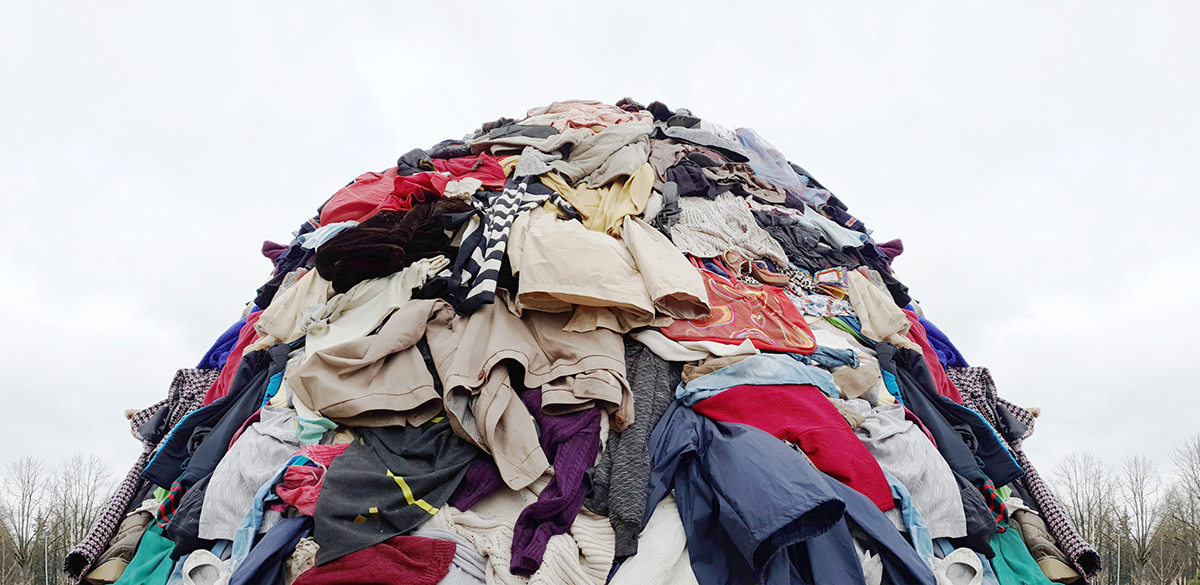 A pile of clothing and garments.