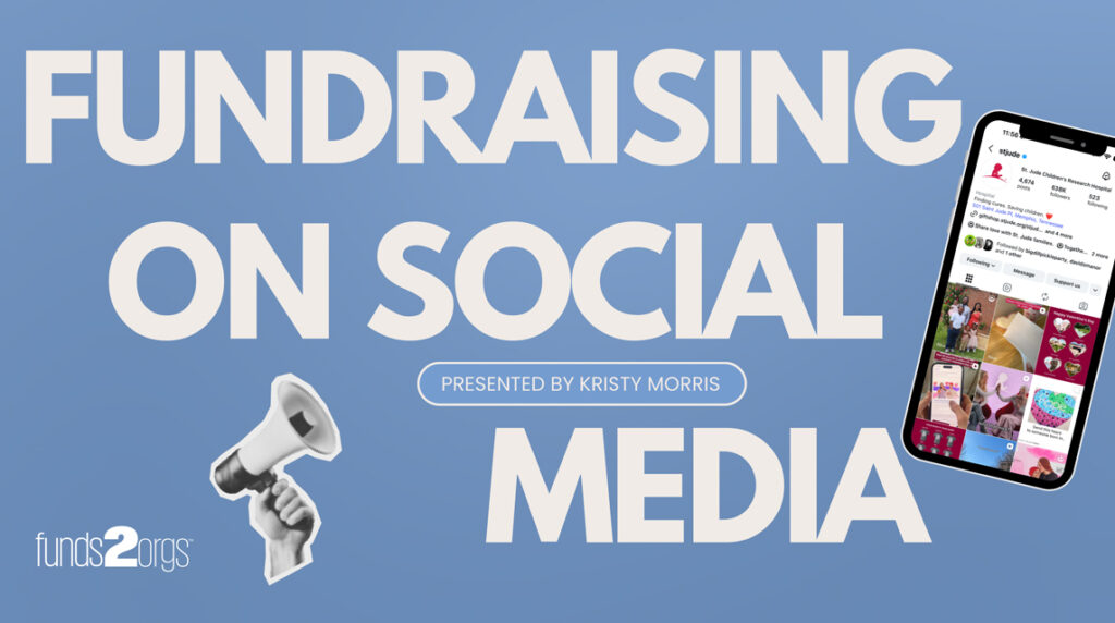 Fundraising on social media banner.