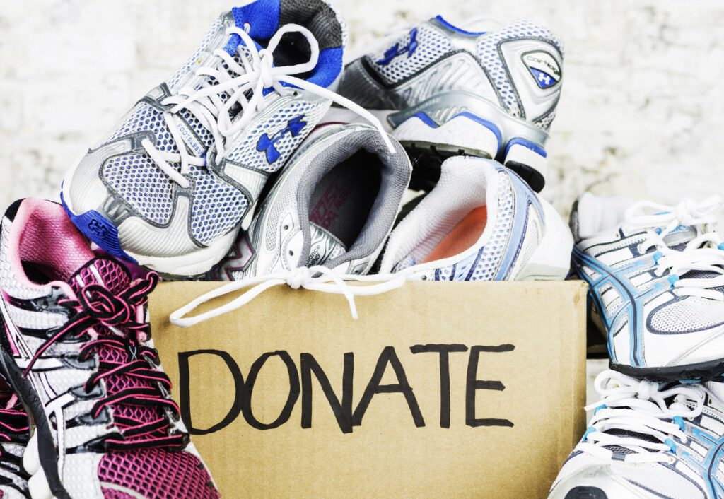 Used Tennis Shoes Ready for Donation